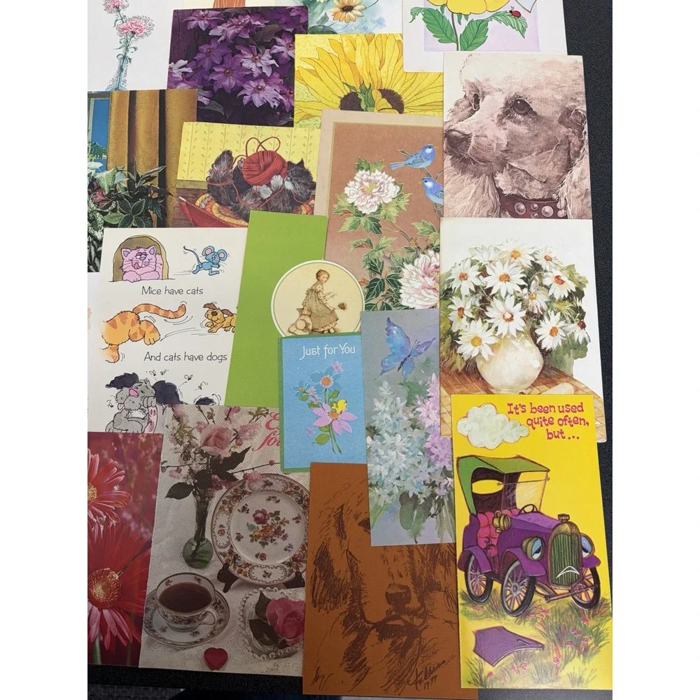Vintage Thinking of You Cards Fronts ONLY Scrapbooking Crafts Lot of 50+